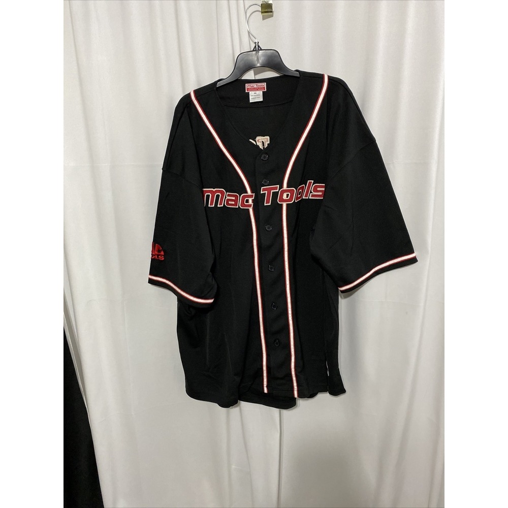 Mac Tools Baseball Jersey Mens 3XL Black‎ Excellent Button Front Embroidered 38